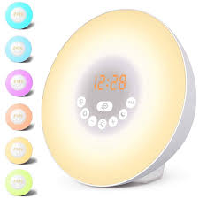 Wake Up Light Alarm Clock Sunrise Sunset Simulation Digital Clock With Fm Radio 7 Colors Light Sounds Function Touch Control Aliexpress