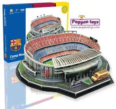 The stadium's maximum height is 48 metres, and it covers a surface area of 55,000 square metres (250 metres long and 220 metres wide). Puzzle Barcelona Camp Nou Stadium Nanostad Juguetes Puppen Toys