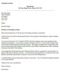 Teaching Assistant Cover Letter Example Sample Cover Letter For