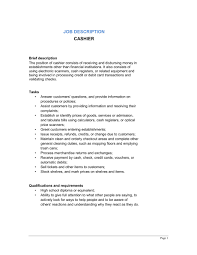 Cashier Job Description Resume   job      Pinterest   Resume    