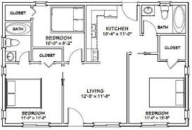 36x24 House 3 Bedroom 2 Bath 864 Sq Ft