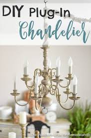 diy plug in chandelier from thrifted