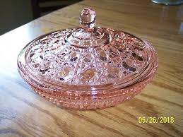 Beautiful Pink Glass Candy Dish Baskets