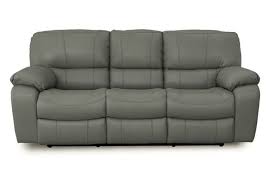 Buy Madras Grey Leather Reclining Sofa