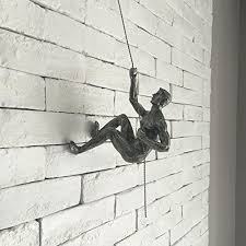 Climbing Man Resin Made Iron Wire Wall