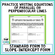 Writing Equations Of Parallel