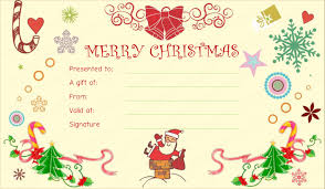 Christmas Gift Certificate Template Free Download 2018 Sample
