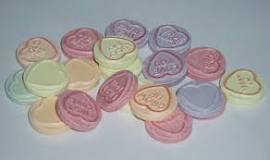 What did love hearts used to say?
