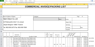 International Commercial Invoice Template And Commercial Invoice Xls