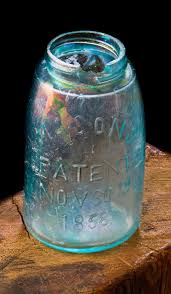 Blue Aqua Midget Mason Jar