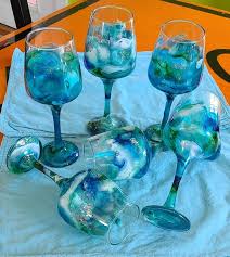 Ocean Theme Wine Glasses Ocean Decor