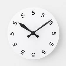 5 O Clock Simple Wall Clock Zazzle