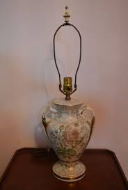 Ok lighting vintage table lamp, rose. Vintage Rose Porcelain With Gold Handle Table Lamp Lamp Gold Handles Vintage Roses