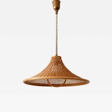 Mid Century Modern Wicker Pendant Lamp
