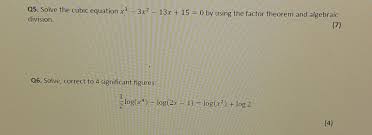 q5 solve the cubic equation x3 3x2