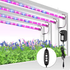 Amazon Com Led Grow Light Strip For Indoor Plants Full Spectrum Auto On Off Grow Lamp With Auto Cycle Timer Extension Cables T5 Plant Lights Bar 4 Dimmable Levels For Indoor Plants