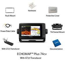 Details About Garmin Echomap Plus 74cv With Gt23m Tm Transducer And Bluechart G3 010 01894 05