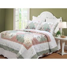 Pink Cotton King Quilt Bedding Set