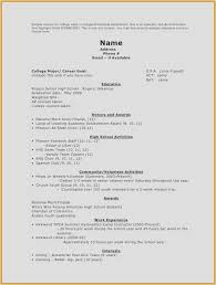 High School Student Resume With No Work Experience Examples Sample