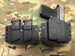 Black Kydex Holster For Glock 43 Tlr 6 Light Bearing W Dual Mag Carrier Ebay
