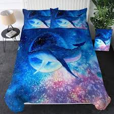 Galaxy Whale Duvet Cover Bed Set Whale