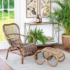 Classic Rattan Lounge Chair And Foot