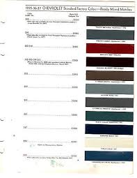 1937 Chevrolet Colors Paint Chips