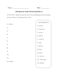 Explore the alphabetical order worksheets to ensure kids learn to categorize words and arrange the letters and words in alphabetical order or abc order. Alphabet Worksheets Alphabetical Order Worksheets