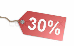 30% off sunday and wednesday for 52 weeks. Price Tag 30 Off Stock Bild Colourbox