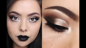 glam eyes and black lipstick makeup