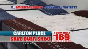 To learn more about american freight furniture and mattress, visit www.americanfreight.com/ or follow us on twitter @americanfreight. American Freight Tv Commercial Discounted Mattress Sets Ispot Tv