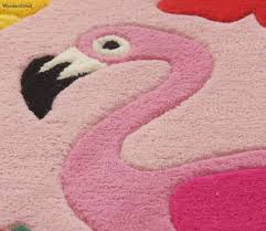 pink hand tufted tropical flamingo