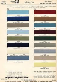 1967 mustang colors