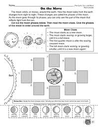 Phases Of The Moon Science Worksheets Earth Space