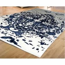 blue white designer printed floor carpet