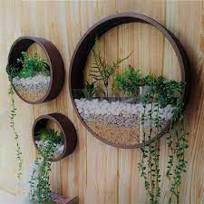 3 Pcs Wall Hanging Planters Round Metel