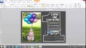 1st birthday invitation template for ms