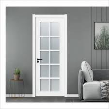 Solid Wood With Glass Painting Door For