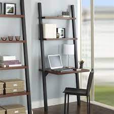 The leaning desk is a fixture in many schools throughout the usa. Ladder Desk With Bookcase From Ikea Shelves Leaning Bookcase Bookcase Decor