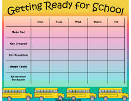 Getting Ready For School Chore Chart Started This Today So