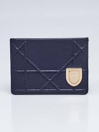 Hand made dior card holder. Christian Dior Blue Calfskin Leather Diorama Card Holder Yoogi S Closet