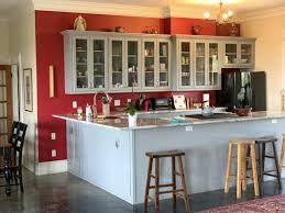 Red is the most emotionally intense color and it is also the color of love. Spraying Kitchen Cabinets Red Kitchen With Gray Painted Cabinets Surepro Painting