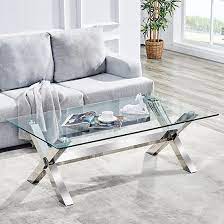 Crossley Clear Glass Coffee Table With