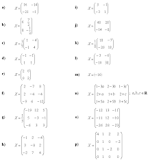 Math Problems Matrix Equations