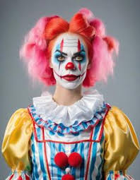 woman scary clown halloween costume
