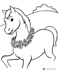 Color the pictures online or print them to color them with your paints or crayons. Horse Coloring Pages