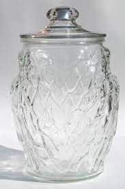 vintage wise old owl libbey clear glass