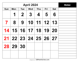 Free Calendar April 2024