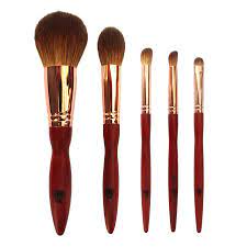 red sandalwood handmade makeup brushes