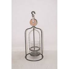 Metal Glass Dome Candle Holder Home
